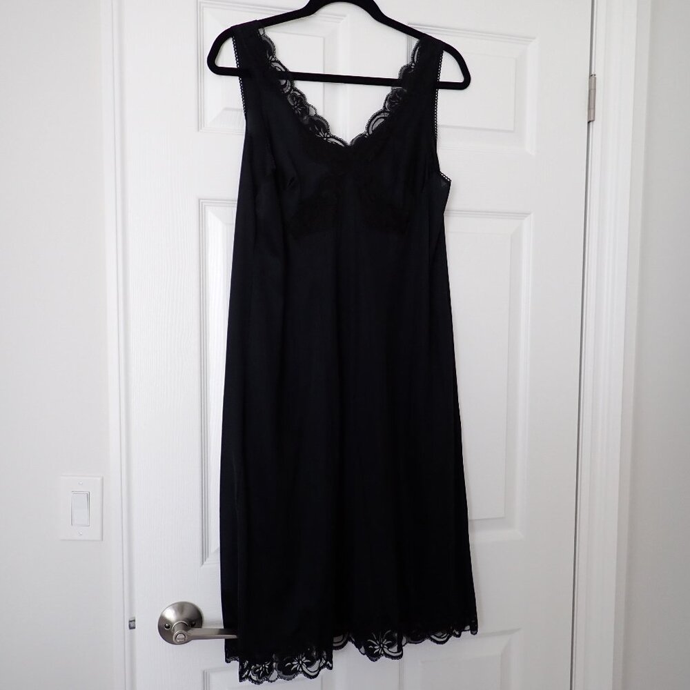 Vintage gothic lacy black slip dress